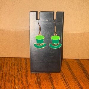 Green Leprechaun Hat Earrings